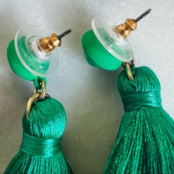 J. Crew Green Layered Tassel Earrings - Picture 3 of 4